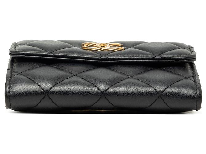 Black Chanel CC gesteppte Lammleder Kartenhalter Crossbody Bag Schwarz - Ansicht 3