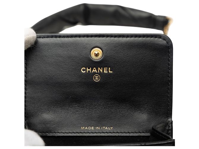 Black Chanel CC gesteppte Lammleder Kartenhalter Crossbody Bag Schwarz - Ansicht 5