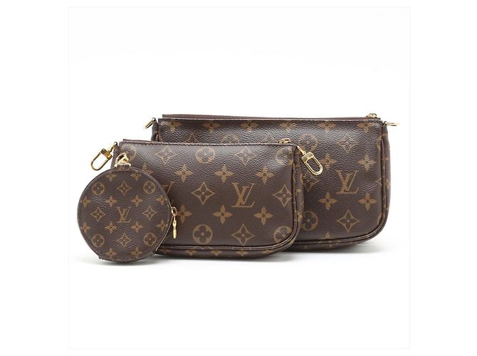Louis Vuitton Multi Pochette Accessoires Canvas Pouch Crossbody Monogram Marrone - vista 6