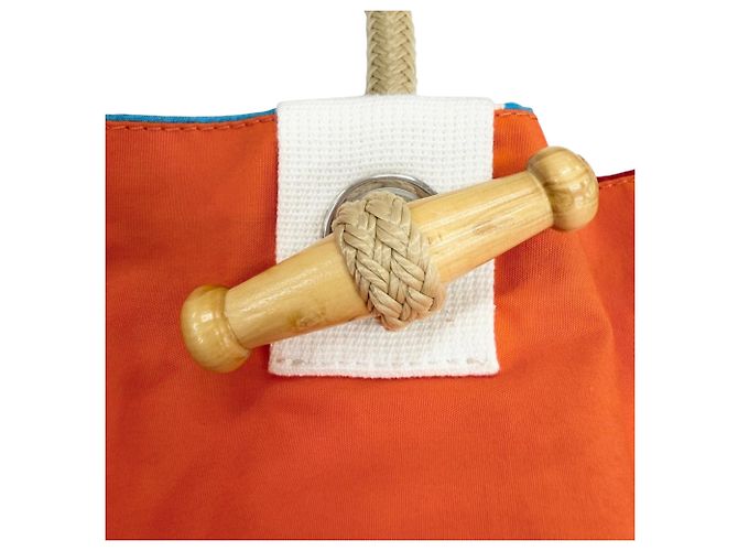 Borsa da viaggio Hermès Drapeaux Au Vent in tela stampata blu - vista 10