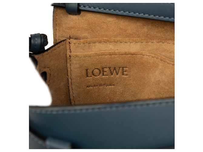 Borsa Dual Gate Mini in vitello morbido blu LOEWE - vista 5
