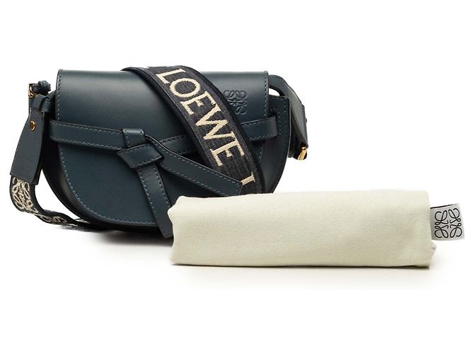 Borsa Dual Gate Mini in vitello morbido blu LOEWE - vista 7