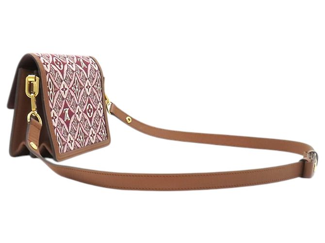 Sac bandoulière Mini Dauphine en jacquard Monogram Since 1854 rouge Louis Vuitton - vue 2
