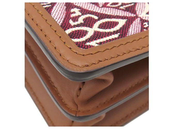 Sac bandoulière Mini Dauphine en jacquard Monogram Since 1854 rouge Louis Vuitton - vue 7