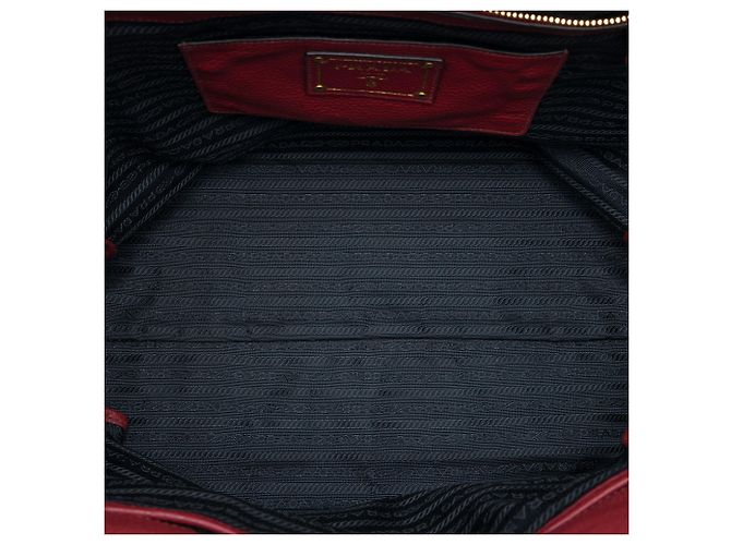 Borsa Tote Convertibile Aperta Prada Vitello Daino Rossa Rosso - vista 4