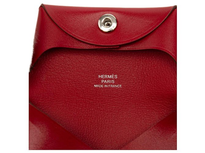 Portamonete Bastia in pelle Box Calfskin rosso Hermès - vista 5