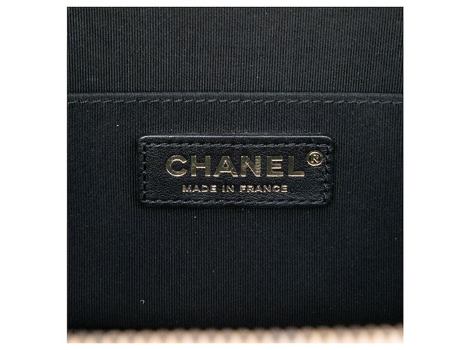 Bolsa Vanity Satchel Chanel Small CC Quilted em couro de bezerro amassado branco - vista 5