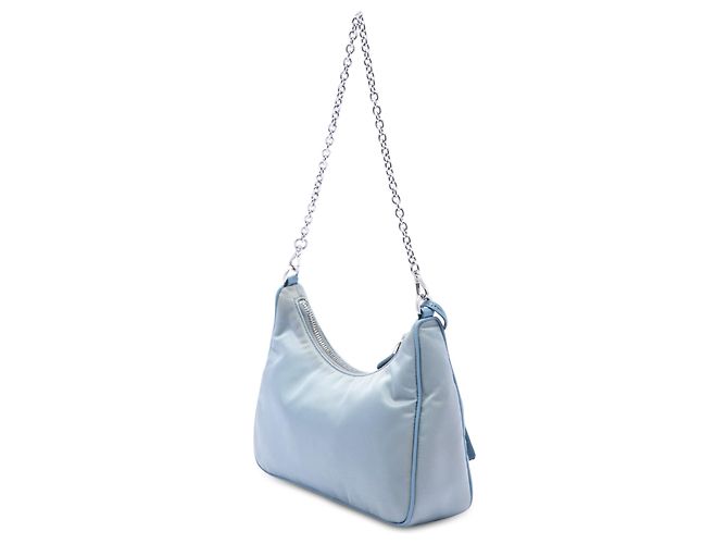 Borsa Blue Prada Saffiano Trimmed Tessuto Re Edition 2005 Satchel - vista 2