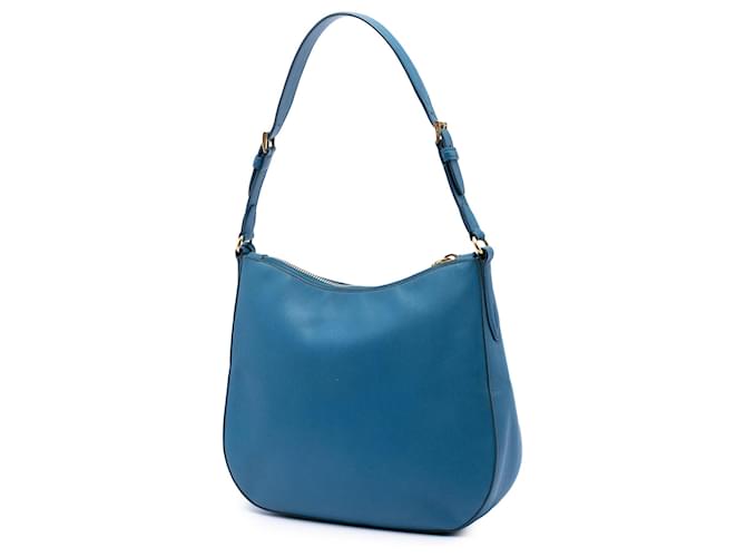 Borsa a tracolla Prada Saffiano Lux Blu - vista 2