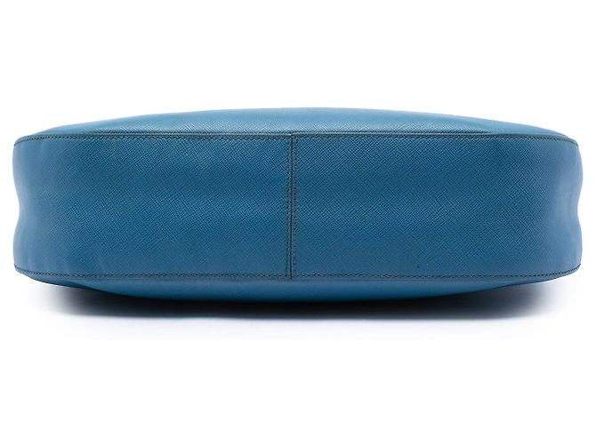 Borsa a tracolla Prada Saffiano Lux Blu - vista 3
