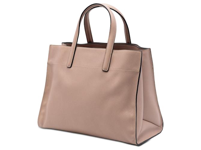 Borsa Tote Prada Saffiano Soft con tripla tasca marrone - vista 2