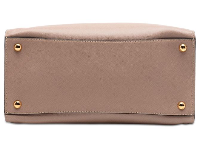 Borsa Tote Prada Saffiano Soft con tripla tasca marrone - vista 3