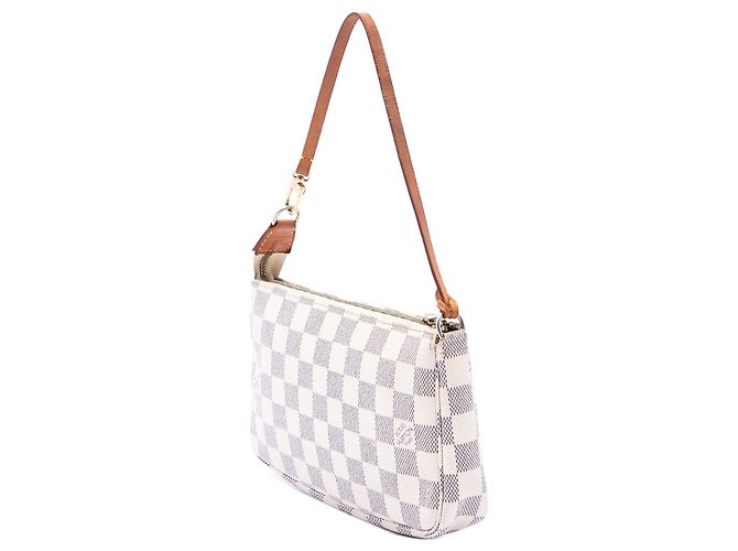 Borsa a tracolla Louis Vuitton Damier Azur Pochette Accessoires Bianca Bianco - vista 2