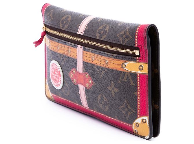 Borsa a Tracolla Louis Vuitton Monogram Summer Trunks Pochette Weekend Marrone - vista 2