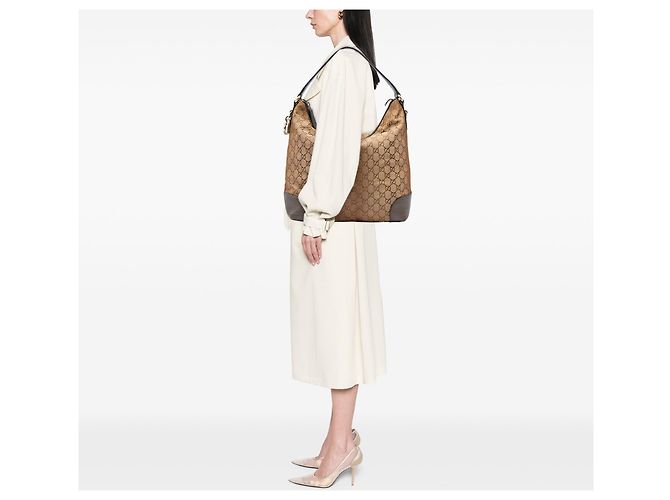 Borsa a tracolla Gucci GG Lurex Heart Bit Marrone - vista 5