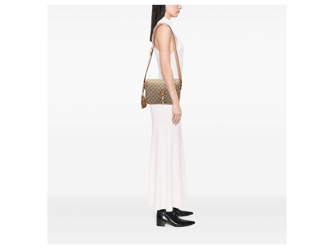 Borsa a tracolla Gucci GG Canvas Marrakech Beige - vista 5