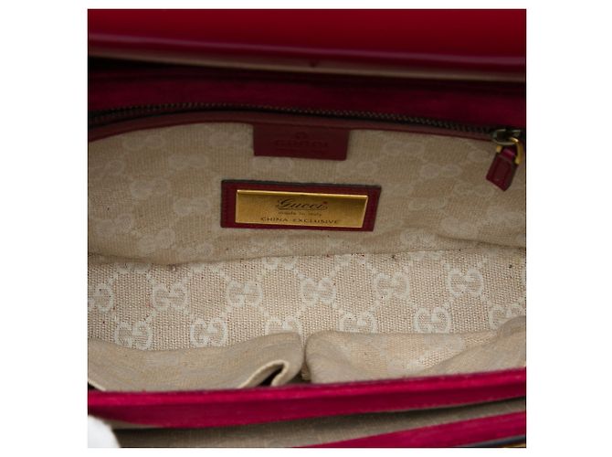 Borsa a tracolla Gucci Patent Bright Bit rossa Rosso - vista 4
