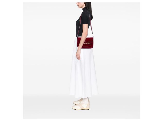 Borsa a tracolla Gucci Patent Bright Bit rossa Rosso - vista 5