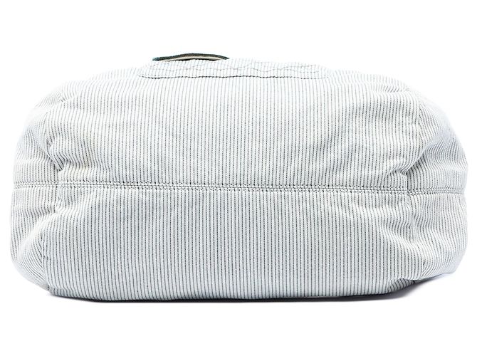 Borsa Chanel Coco Paris in tela a righe grigia Grigio - vista 3