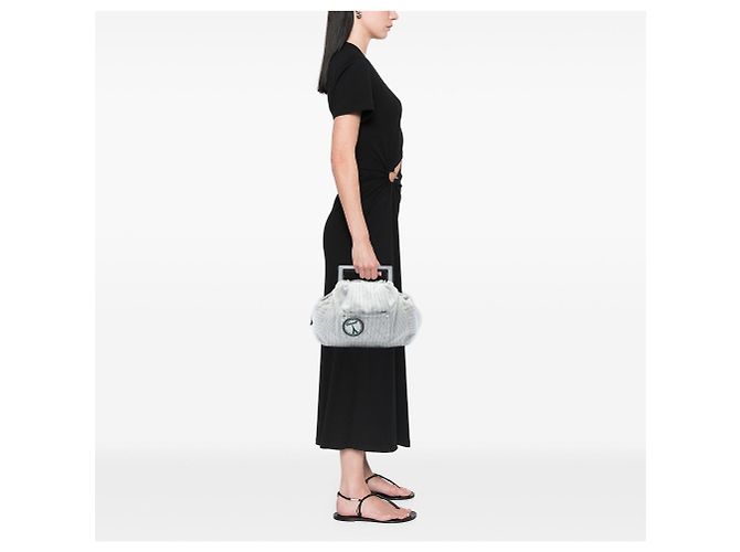 Borsa Chanel Coco Paris in tela a righe grigia Grigio - vista 6