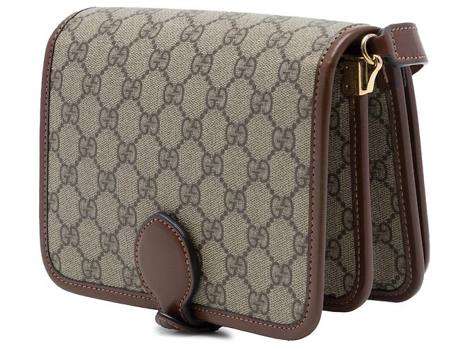 Borsa a tracolla Gucci Mini GG Supreme Interlocking G Beige - vista 2