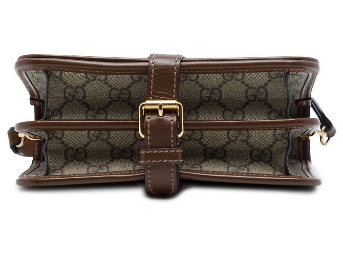 Borsa a tracolla Gucci Mini GG Supreme Interlocking G Beige - vista 3