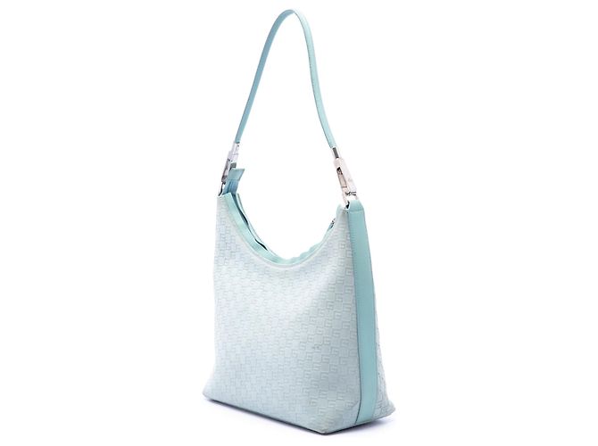 Sac à épaule en daim bleu Gucci Square G - vue 2