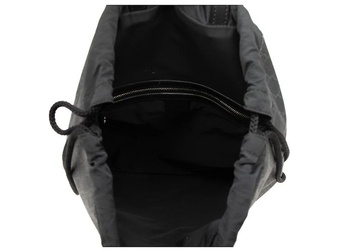 Black Gucci GG Supreme Web Drawstring Backpack - view 4