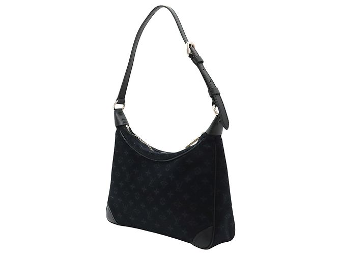 Borsa a tracolla Mini Boulogne in raso monogram Louis Vuitton nera Nero - vista 2