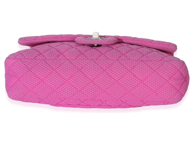 Gabrielle Borsa Chanel Medium Flap in jersey traforato matelassé rosa - vista 2