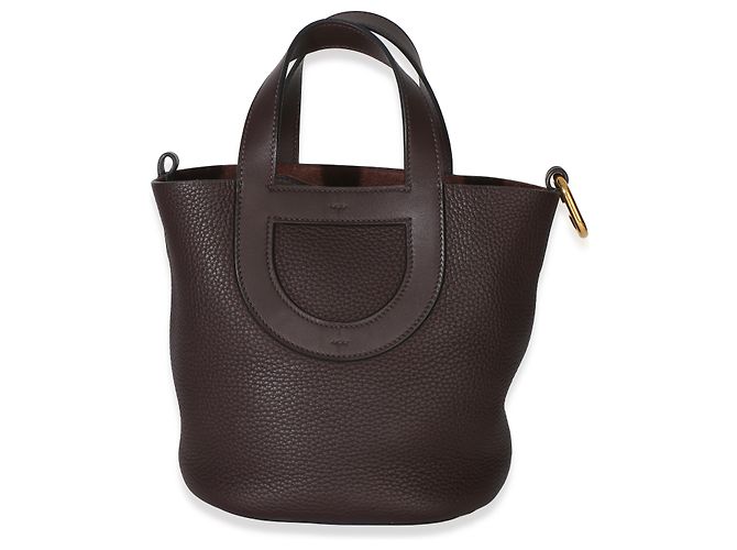 Hermès Rouge Sellier Clemence Swift In-The-Loop 18 GHW Marrone - vista 2