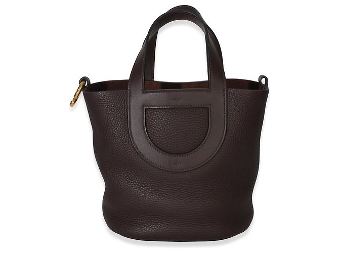 Hermès Rouge Sellier Clemence Swift In-The-Loop 18 GHW Marrone - vista 8