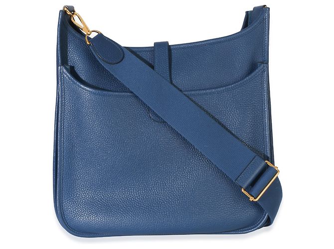 Hermès Blue Agate Clemence Evelyne 33 GM GHW - vista 2