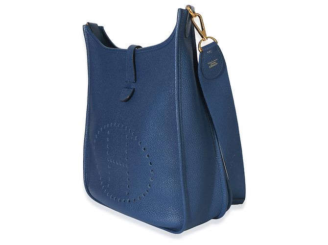 Hermès Blue Agate Clemence Evelyne 33 GM GHW - vista 3