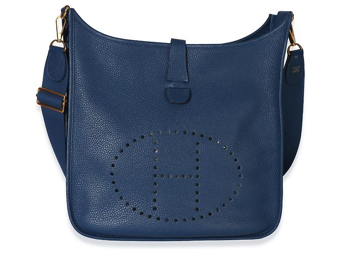 Hermès Blue Agate Clemence Evelyne 33 GM GHW - vista 8