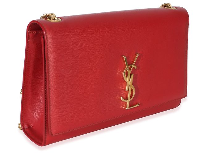 Borsa a catena Kate Medium Saint Laurent Red Grain De Poudre Rosso - vista 3