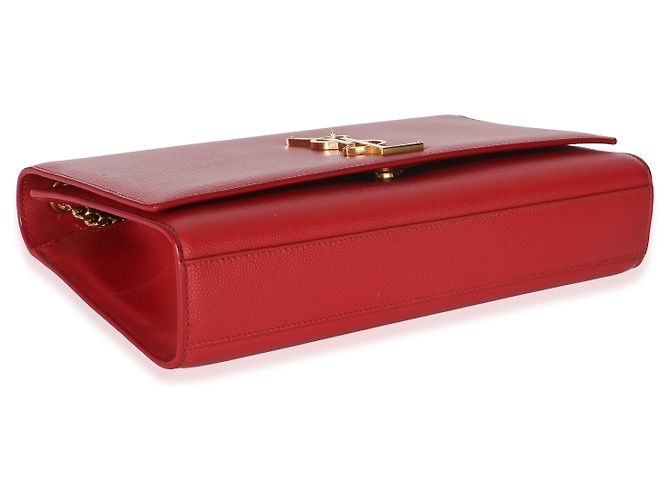 Borsa a catena Kate Medium Saint Laurent Red Grain De Poudre Rosso - vista 6