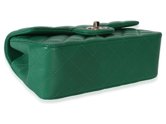 Gabrielle Chanel Mini Top Handle Rectangular Flap Bag aus grünem gestepptem Lammleder - Ansicht 7