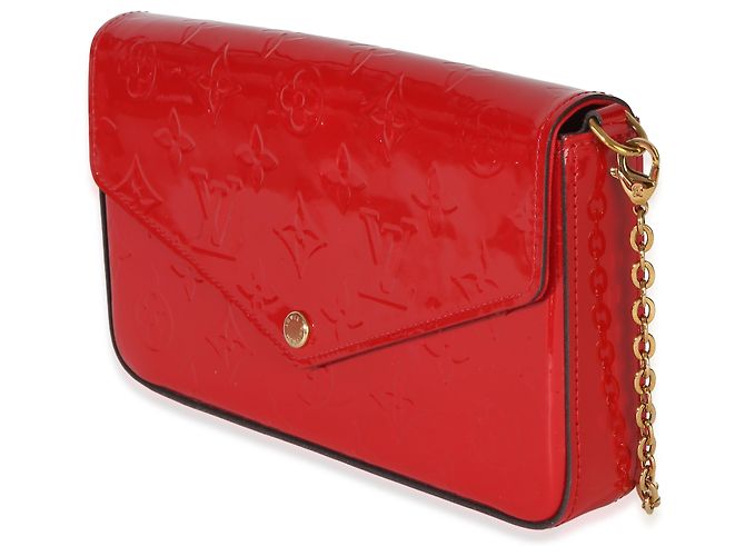 Louis Vuitton Red Monogram Vernis Felicie Pochette Rosso - vista 3