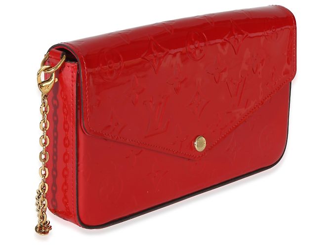 Louis Vuitton Red Monogram Vernis Felicie Pochette Rosso - vista 4