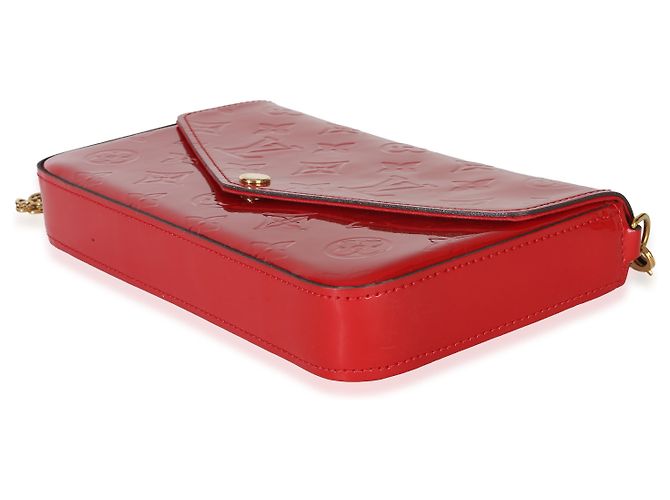 Louis Vuitton Red Monogram Vernis Felicie Pochette Rosso - vista 6