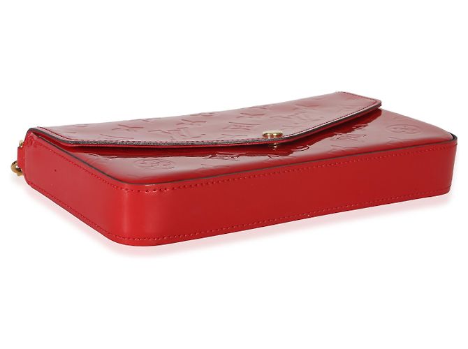 Louis Vuitton Red Monogram Vernis Felicie Pochette Rosso - vista 7
