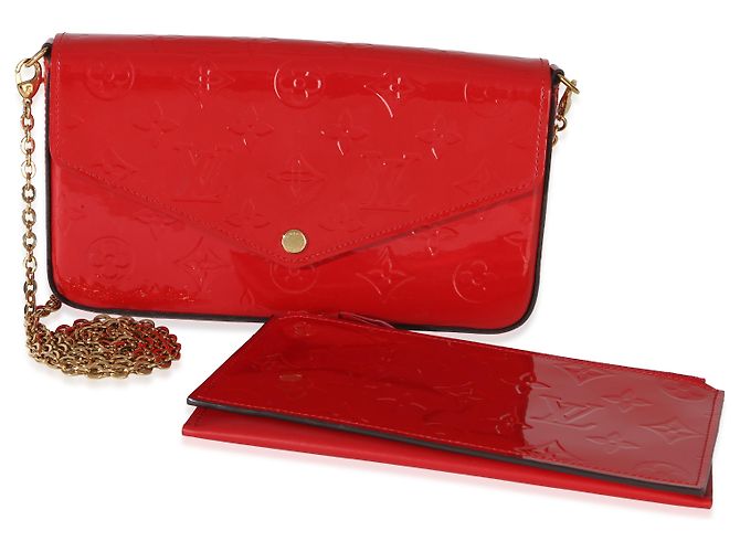 Louis Vuitton Red Monogram Vernis Felicie Pochette Rosso - vista 8