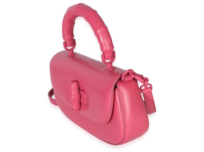 Borsa Gucci Medium Bamboo Diva in pelle di vitello rosa - vista 3