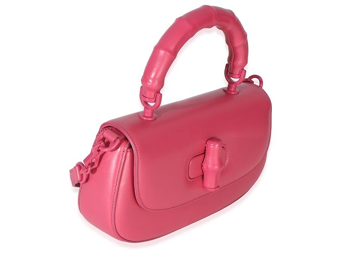 Borsa Gucci Medium Bamboo Diva in pelle di vitello rosa - vista 4