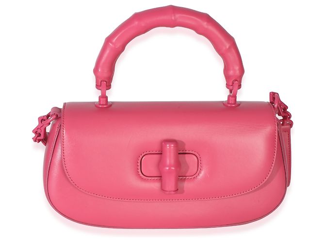 Borsa Gucci Medium Bamboo Diva in pelle di vitello rosa - vista 8