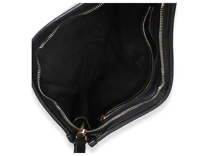 Gabrielle Pouch Grande Chanel in Tweed Nero, PVC e Pelle di Agnello con Logo - vista 5