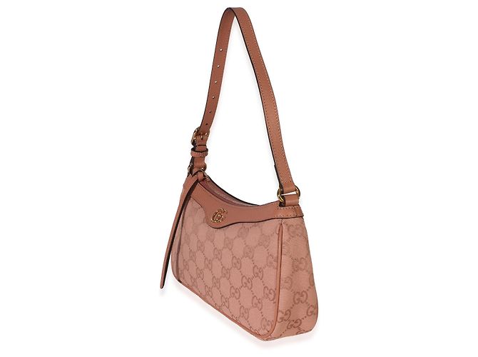 Bolso de hombro Gucci Ophidia Small de lona GG rosa claro - vista 3