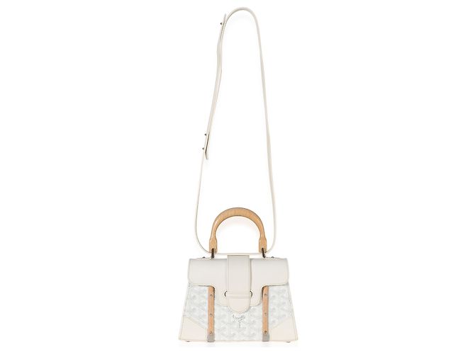 Goyard White Goyardine Canvas Structure Mini Saigon Top Handle Bianco - vista 2
