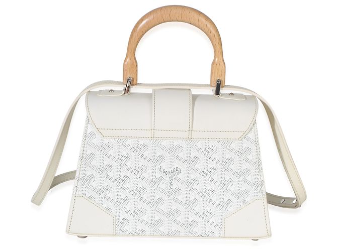 Goyard White Goyardine Canvas Structure Mini Saigon Top Handle Bianco - vista 4